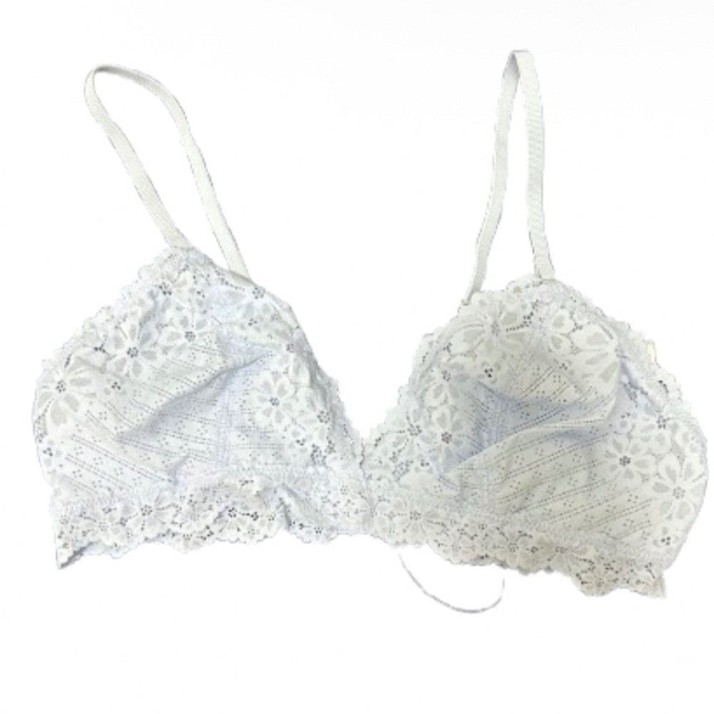 🩵 NEW Aerie M Wireless Cyan Lace Bra 🎀